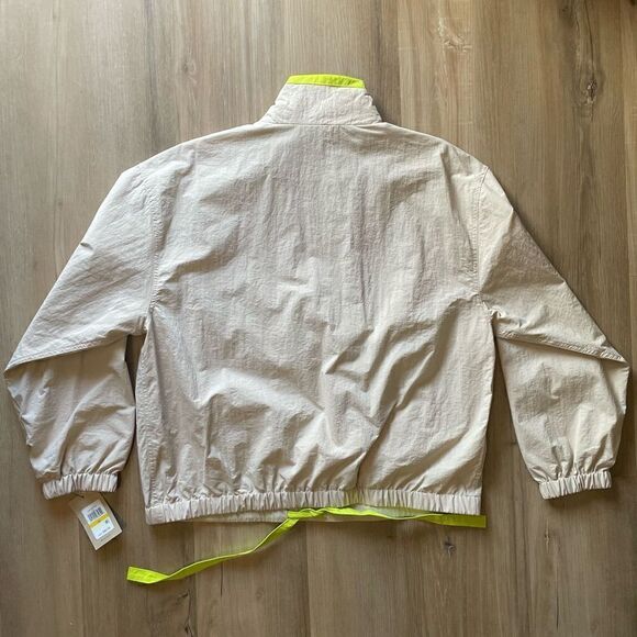 Levi’s Women’s Nylon Popover Jacket Tan Lime Green Trim Large NWT - Picture 4 of 7